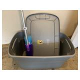 LARGE STORAGE TOTE AND SWIFFER MOP