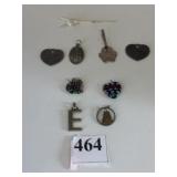 PENDANTS RELIGIOUS GLASS HEARTS SILVER TONE