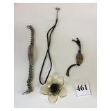 ANTIQUE WATCH FACE SWISS 7 JEWELS ID BRACELET