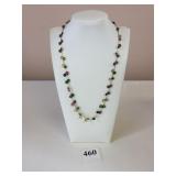 14K BEADED NECKLACE 18" LONG