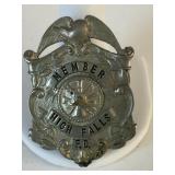 HIGH FALLS NEW YORK FIRE DEPARTMENT SILVER TONE