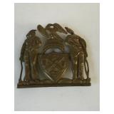 BRASS NEW YORK FIRE CITY FIRE DEPARTMENT EMBLEM
