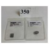 TWO BLACK RUFFLE QUARTZ CUT POLISHED STONES OVAL