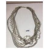 MULTI STRAND CHAIN NECKLACE/BELT SILVER TONE