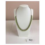 SILVER 925 GREEN STONE POSSIBLY PERIDOT AND CLEAR