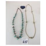 BLUE GLASS HEART PENDANT WITH COPPER METALLIC