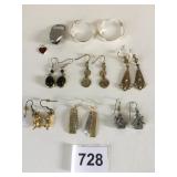 PIERCED EARRINGS GOLD TONE SILVER TONE HOOPS DROP