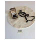 DOILIES BROKEN BLACK BEADED NECKLACES