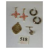 FLOWER EARRINGS WITH SMALL RHINESTONES HOOP