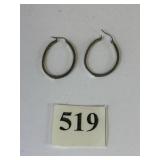 MARCASITE AND RHINES PIERCED HOOP EARRINGS