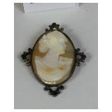 STERLING SILVER CAMEO PIN