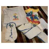 VINTAGE BABY BUMPERS, BLANKET, SHEETS FOR CRIB