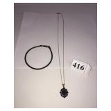 SILVER 925 PENDANT NECKLACE AND CHAIN BRACELET