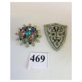 RHINESTONE SHOE CLIP AND UNBRANDED MULTICOLOR PIN