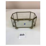 CLEAR GLASS BRASS JEWELRY BOX MEXICO
