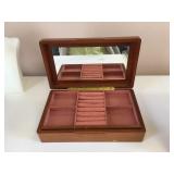 WOOD JEWELRY BOX WITH LIFT OUT ORGANIZER