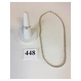 SILVER 925 NECKLACE POSSIBLY CZ SOLITAIRE STONE