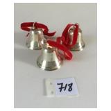 STERLING SILVER BELL ORNAMENT WITH RED VELVET