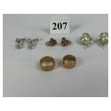 RHINESTONE SCREW BACK EARRINGS CLIP ON EARRINGS