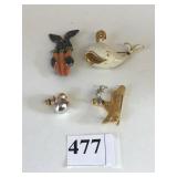 PINS WHALE BUNNY BIRD IN A TREE AND CHICK IN AN