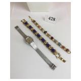 TIMEX WRISTWATCH TWO 8" BRACELETS ONE WITH