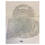 FOUR HALF MOON CLEAR PLASTIC ORGANIZER BOXES