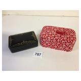 BLACK FIRENZA JEWELRY BOX 5X3 RED AND WHITE
