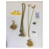 GOLD TONE NECKLACE WITH PURSE PENDANT DOES NOT