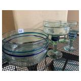 4 MARTINI GLASSES WITH MATCHING BOWL