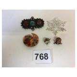 PIN GROUP ENAMEL RHINESTONE SNOWFLAKE FROG STAR