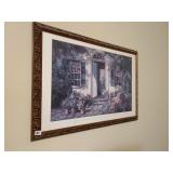 FLORAL PRINT WITH ORNATE FRAME, 27.5" X 39"