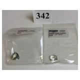 TWO BRAZILIAN GREEN AMETHYST CUT POLISHED STONES