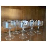7 LENOX DESIRE PLATINUM TRIM COUPE GLASSES