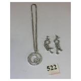 SILVER 925 RHINESTONE DROP EARRINGS DOUBLE CHAIN