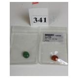 CUT POLISHED STONE GREEN AVENTURINE OVAL AND RED
