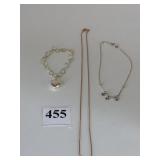 TWO SILVER 925 BRACELETS ONE COPPER FINISH 925