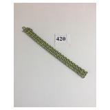 SILVER 925 TRIPLE ROW GREEN RHINESTONE POSSIBLY