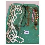 GROUP OF BEADED NECKLACES CHAINS
