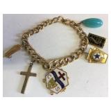 2-1/20K CHARM BRACELET WITH CROSS NATIONAL HONOR