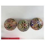 LARGE ENAMELED GOLD TONE METAL ORNAMENT