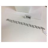 STERLING NECKLACE C W COLLECTION LARGE RHINESTONE