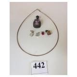 SILVER 925 NECKLACE ONE LARGE LIGHT PURPLE STONE