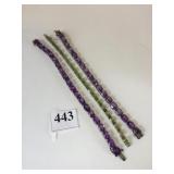 SILVER 925 GREEN RHINESTONE BRACELET AND TWO