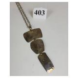 STERLING CHAIN W/ GEOMETRIC SHAPE PENDANT - 25"