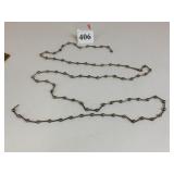 STERLING BALL AND LINK NECKLACE 42" LONG