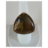 COPPER TONE METAL RING SIZE 8 WITH TRILLION SHAPE