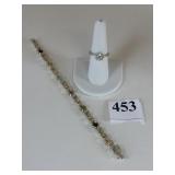 SILVER 925 BRACELET WITH COLORED STONES AND SIZE