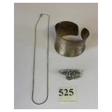 SILVER 925 CHAIN NECKLACE RHINESTONE BUTTERFLY