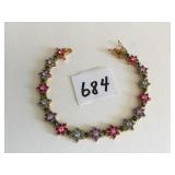 MULTI COLOR RHINESTONE FLOWER BRACELET POSSIBLY