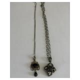 TWO SILVER 925 PENDANT NECKLACES